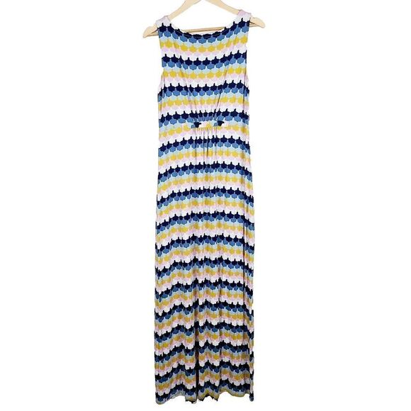 Boden Maxi Tank Dress 12 Long Multicolor Knit Sleeveless V-Neck Pullover - Picture 3 of 6